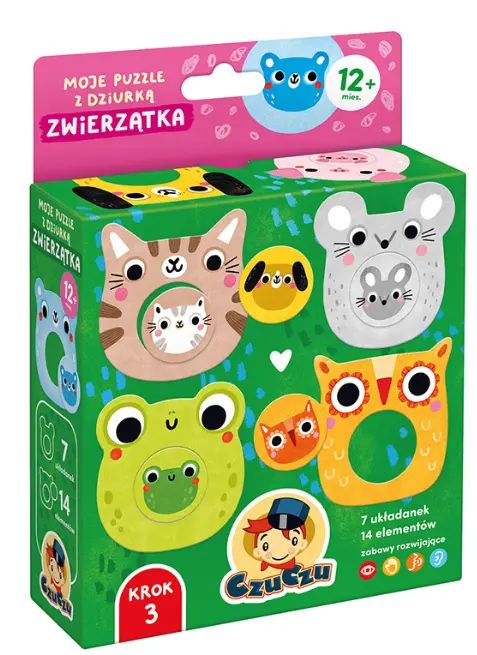 Czuczu. Puzzle Z Dziurką 14 Elementów. Zwierzątka. Nowy Produkt