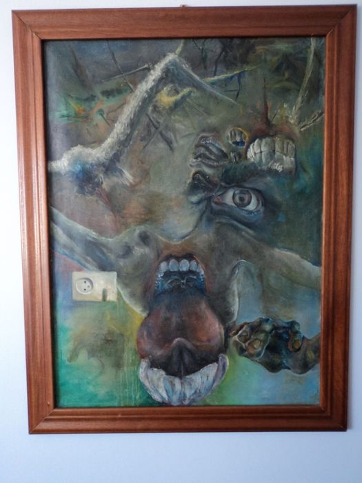 Obraz , surrealizm, olejny, duży , 100cmx80cm, jak