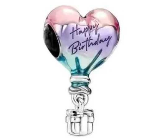 Charms Urodzinowe balony urodziny balon do Pandora srebro 925
