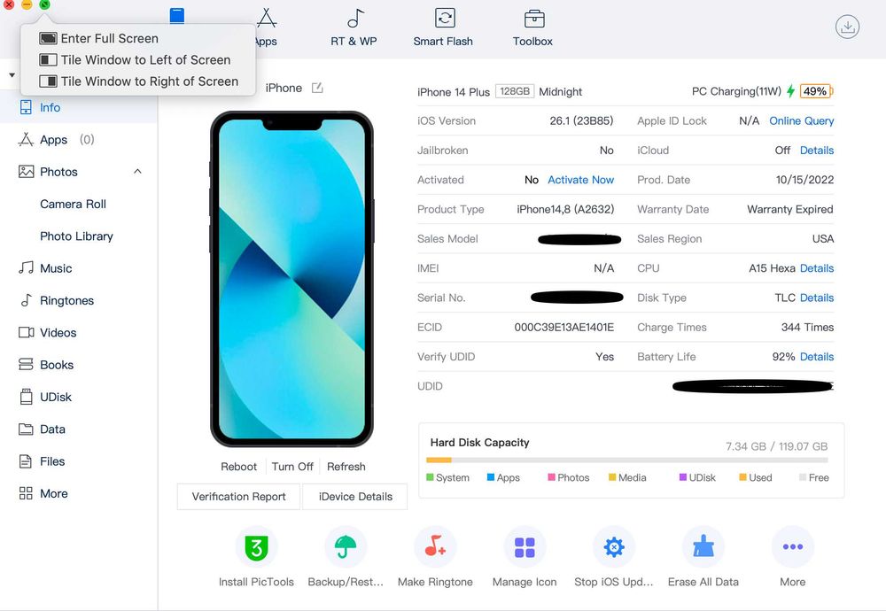 iphone 14 Plus 128gb neverlock айфон акб 92%