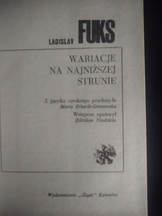 Wariacje na najniższej strunie- Ladislav Fuks.