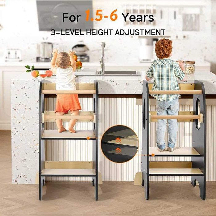 Kitchen Helper / Pomocnik Kuchenny Ezebaby (Czarny) – Bezpieczna Wieża Edukacyjna