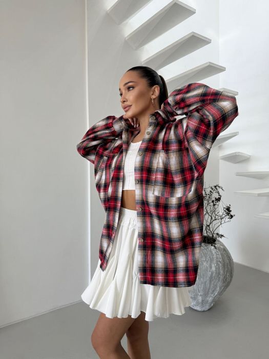 Рубашка жіноча у клітинах фланель
