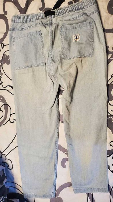 Штаны брюки джинсы широкие PullBear пляжная серия прямые с ремнем