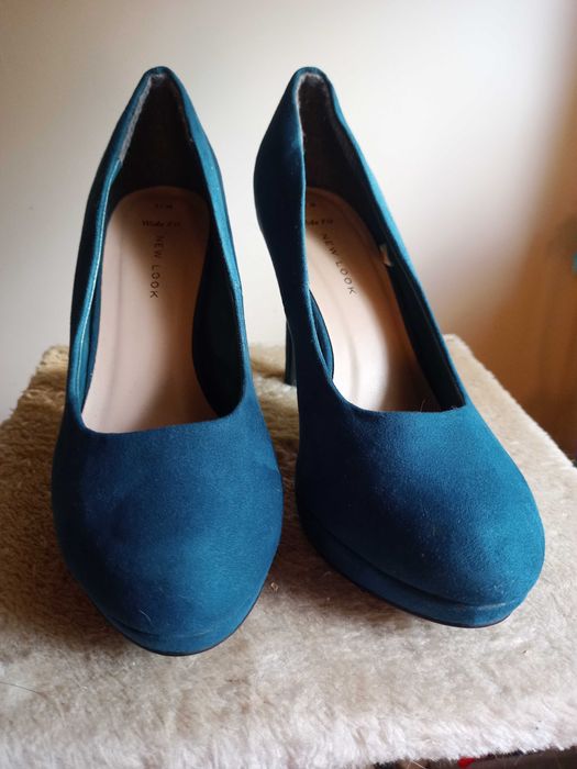 buty 38 szpilki kolor ciemny turkus