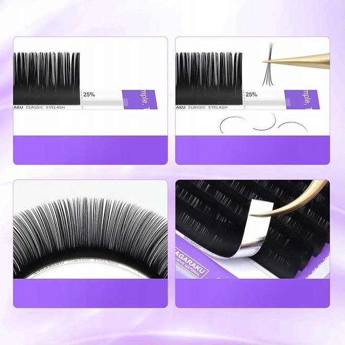 9x Rzęsy Nagaraku Premium Mink 0,05 C lub D