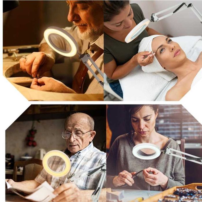 Luminária de Mesa com Lupa