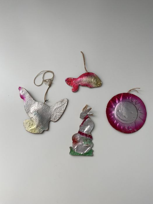 Елочные игрушки СССР, ёлочные игрушки на прищепке, картонаж