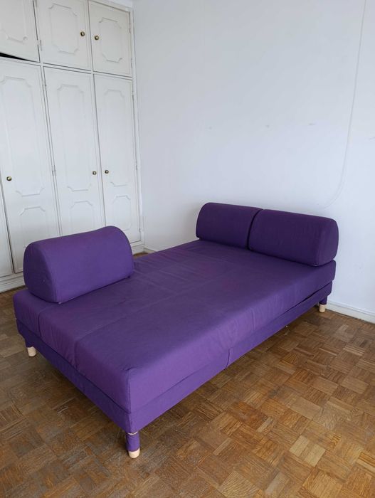 Sofa-cama, com 90x200 cm, espaço de arrumação