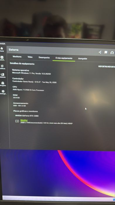 Setup completo com monitor/teclado/rato/haedset Ryzen 7 5700x Rtx 3080