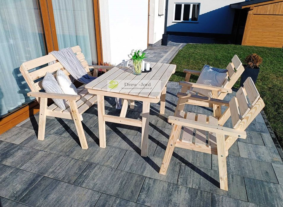Komplet mebli na Taras, Drewniany, Producent