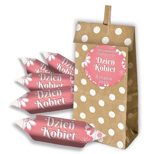 KRÓWKI z logo na Dzień Kobiet w torebkach KRATF groszek 10kpl express