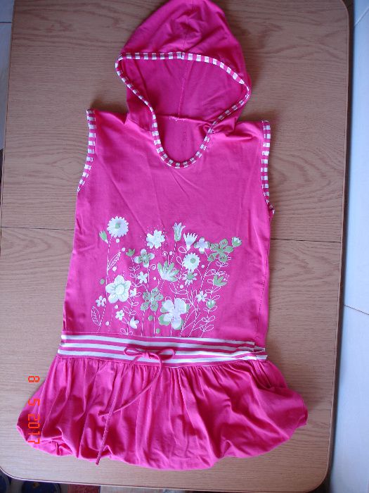 Платье летнее с капюшоном для дев. 8-11 лет