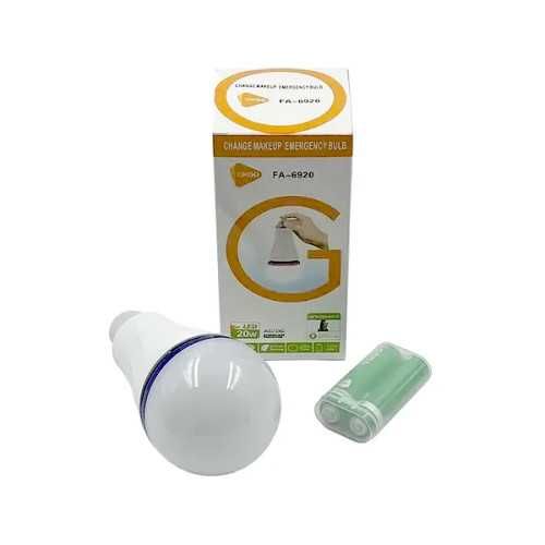 Лампочка акумуляторна аварійна OKGO FA-6920 20Вт Е27 + 2 акумулятори