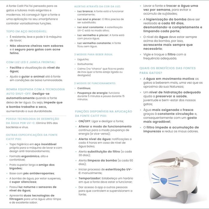 Bebedor água para gato Catit. Como novo