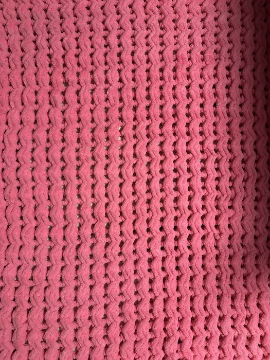 Плед із пряжі Алізе Пуффі Плюшевий плед на виписку або в коляску