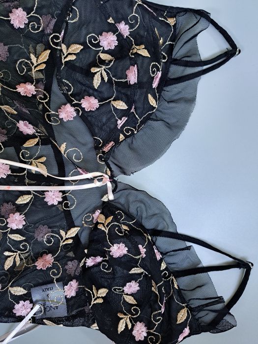 Пеньюар черный прозрачный кружевной,  размер S, новый