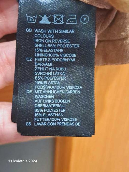 narzutka żakiet H&M 50 52 zamsz