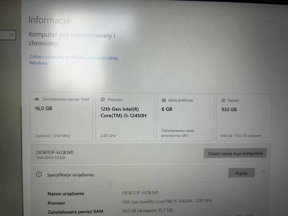 Sprzedam laptop MSI