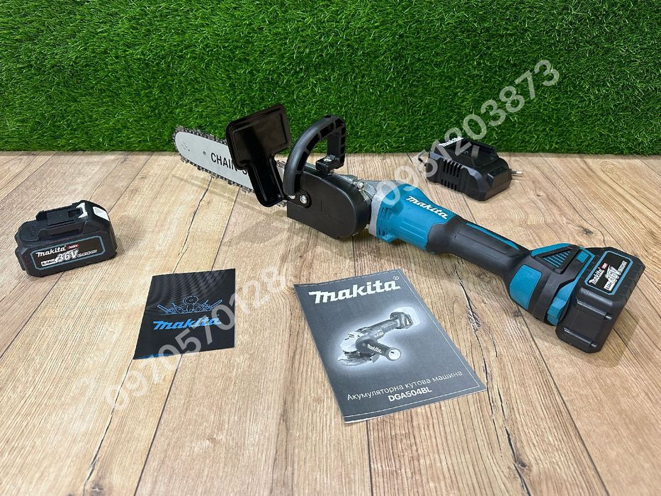 Аккумуляторная болгарка Makita DGA504 с АКБ 36V 8Ah + насадка Spektr