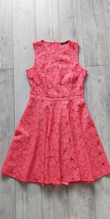 Sukienka Orsay koronkowa koralowa rozmiar 38