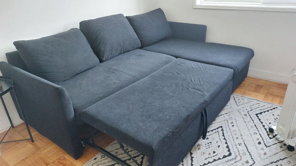 Sofá-cama com chaise longue  semi-novo