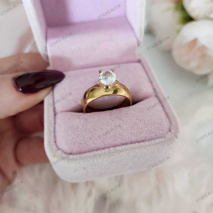 Pierścionek w stylu zaręczynowym cyrkonia r. 8 stal 316L cudo