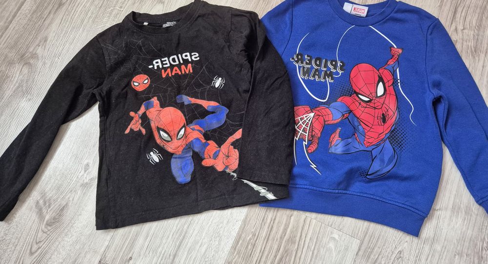 Zestaw komplet spiderman bluza i bluzka z długim rękawem 110