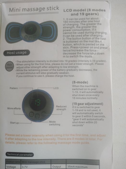Mini aparelho para massagem, EMS!