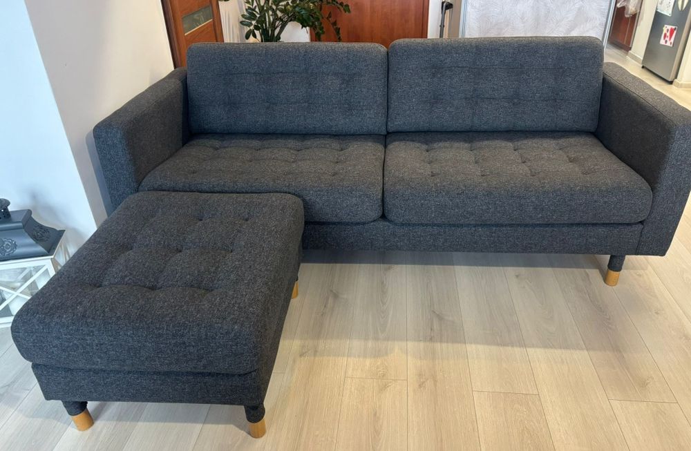 Sofa, kanapa +puf Landskrona Ikea