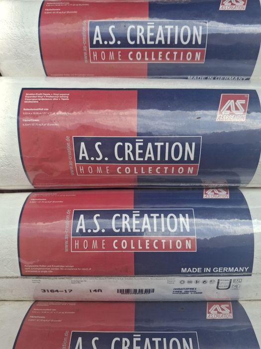 Tapety ścienne białe strukturalne AS Creation i Duplex 9 rolek