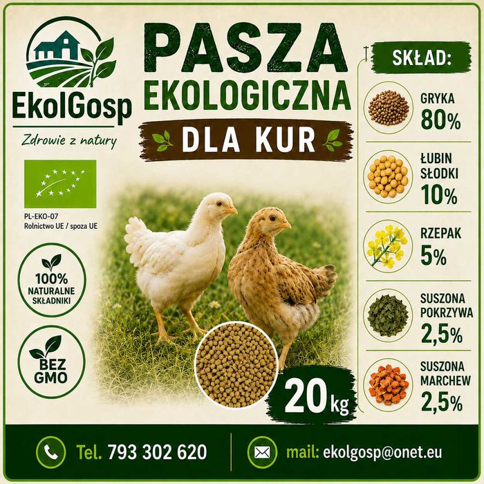Pasza dla kur 20kg ekologiczna