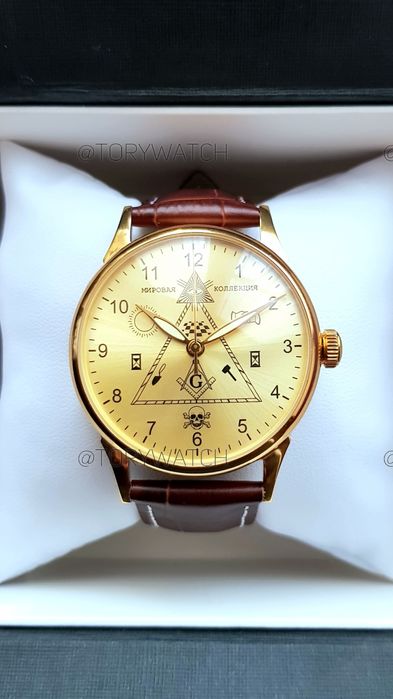 Годинник механічний Масони  Gold  Cal. Raketa 2609.HA 19 Rubin jewels
