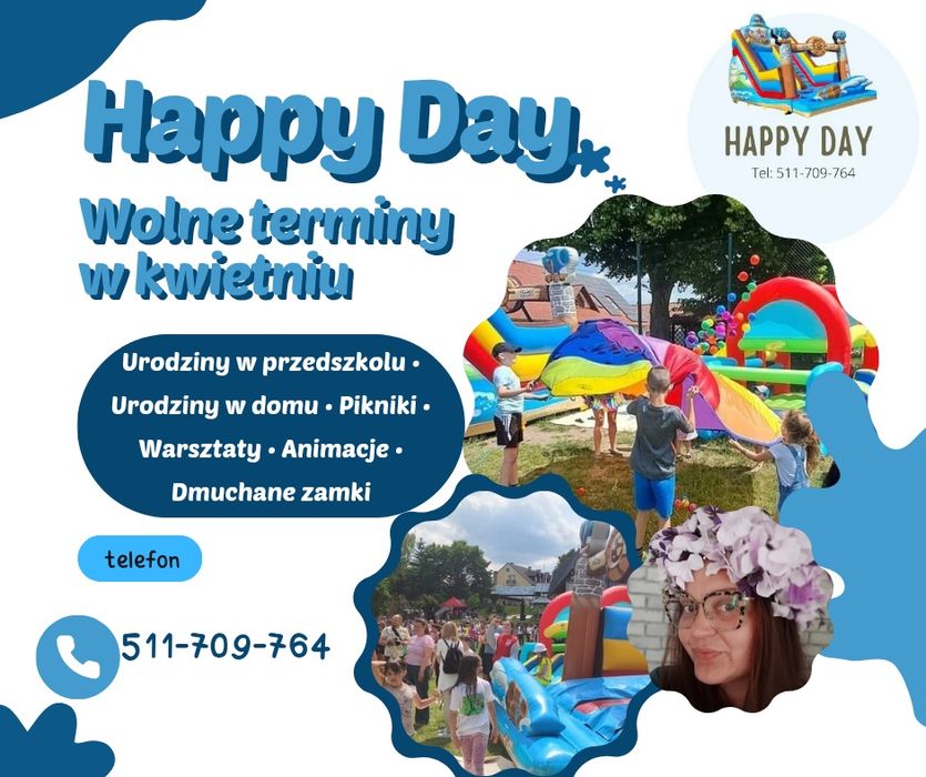 Animator dla dzieci | Dmuchane zamki | Urodziny, festyny, komunię, pikniki, urodziny w przedszkolu| Happy Da