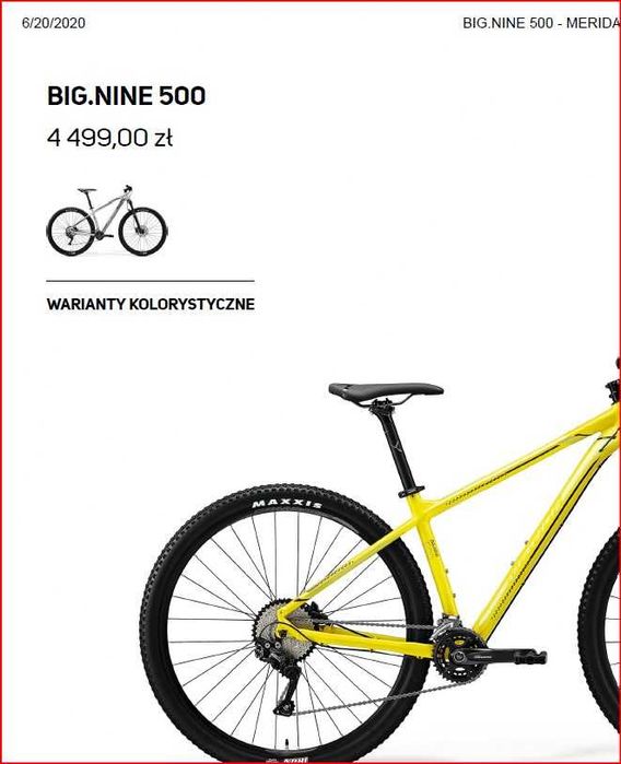 Rower Merida Big.Nine 500 używany rozmiar L