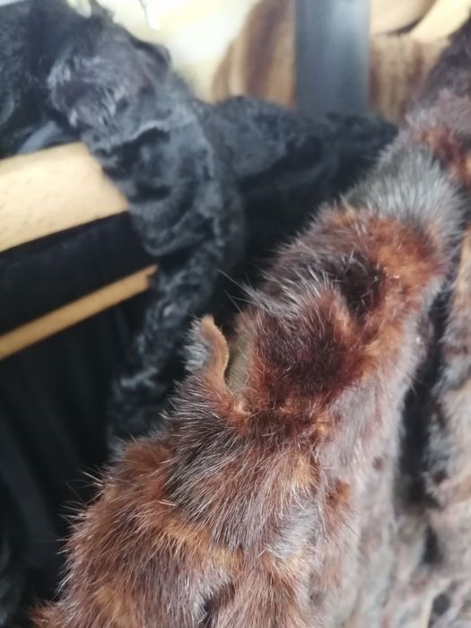 Piękne długie futro naturalne vintage