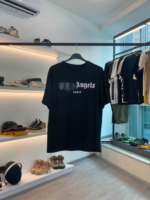 Футболка PALM ANGELS Paris Sprayed Logo T-shirt Black