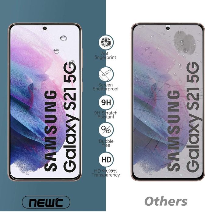 NEW'C 3 sztuki Szkło dla Samsung Galaxy S21 5G
