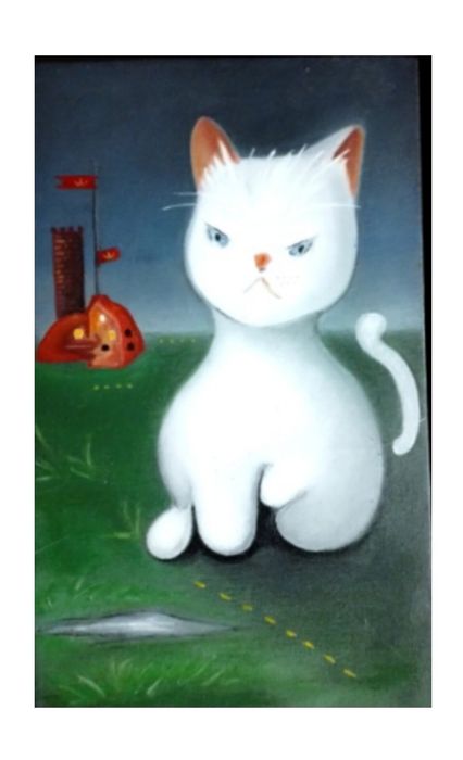 ""Гроза ушла в лево"" ,холст  ,масло  ,30×50 ,на корм котикам.