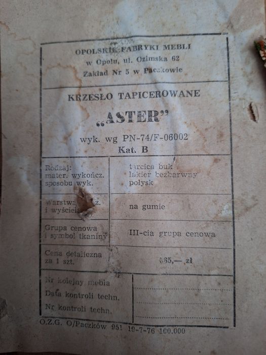 Sz-n dostawa gratis KRZESŁA PRL Aster stan dobry