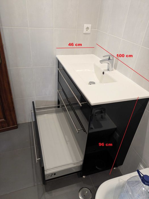 Móvel de WC com Lavatório, s/Torneira
