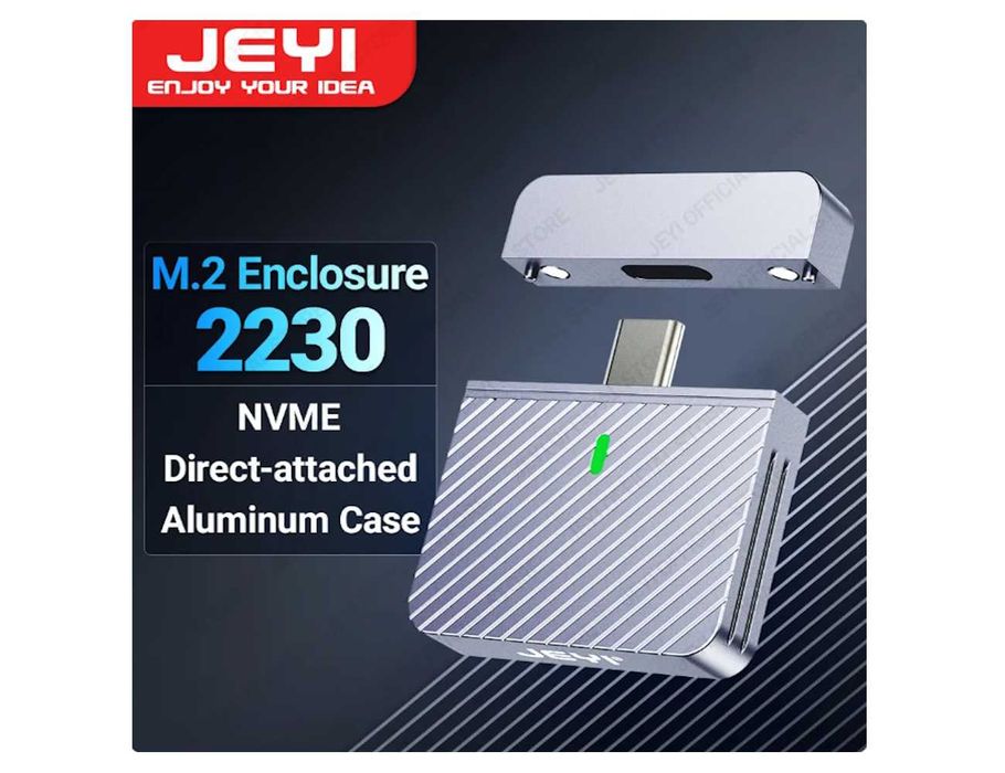 Зовнішній адаптер JEYI M.2 NVMe 2230 PCIe SSD to USB 3.2 Gray кишеня
