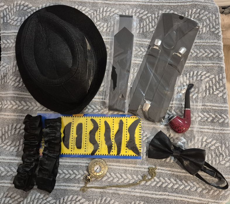 Nowy! Duży zestaw strój Wielki Gatsby lata 20 retro vintage