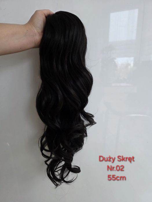 Kucyk doczepiany kręcony 55cm. Kolor: mokka brąz, nr.02.