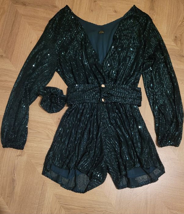 MILLAGRO Fashion, cekinowy kombinezon, M/L