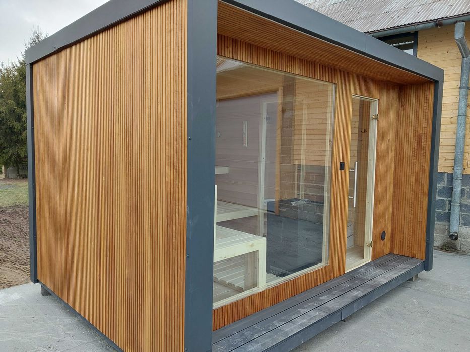 Sauna Ogrodowa ARKAYA Thermo 3,7 m x 2,6 m z przedsionkiem