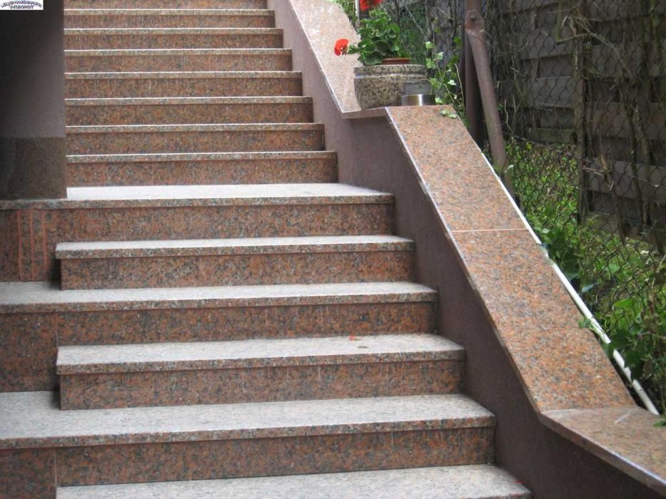 Schody Stopień + Podstopień Granit Czerwony Maple Red 150x33x2