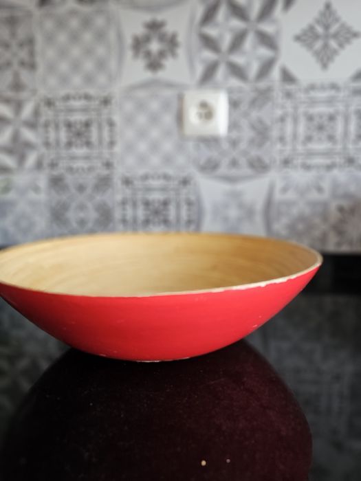 Taça de Bambu lacada a vermelho64409440377345120