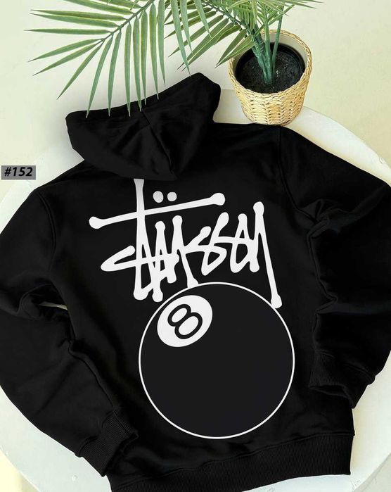 Толстовка Stussy Fuzzy Ice • Худи Черное Стусси Кубики Льод • XS-XXL