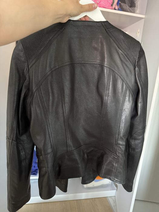 Куртка натуральна шкіра, косуха, шкірянка, кожанка, черная.